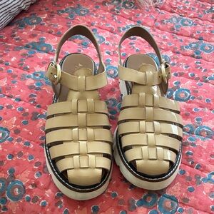 Anthropologie Tan Woven Sandals